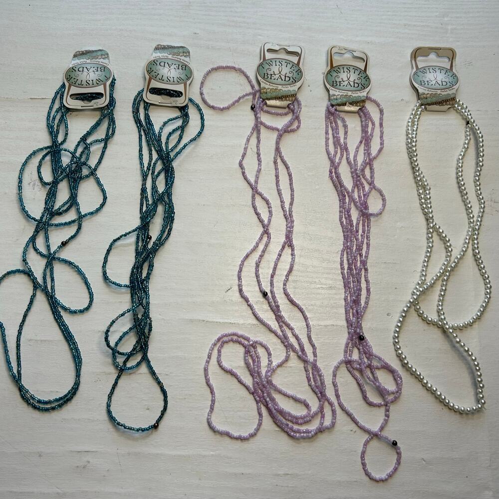 Darice Twister Beads Seed & Pearl Strand Lot NOS Craft Beads